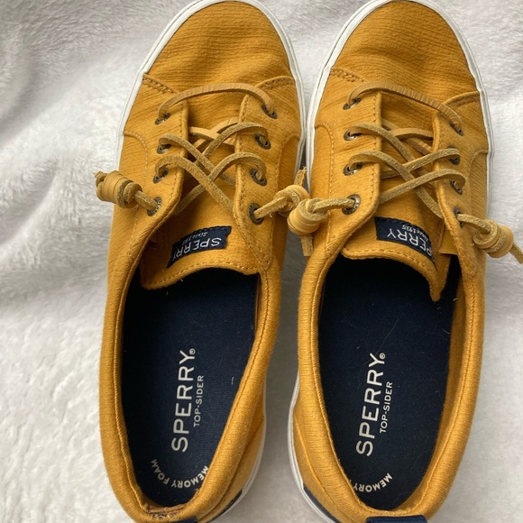 Sperry Mustard Canvas Flats - Picture 3 of 4